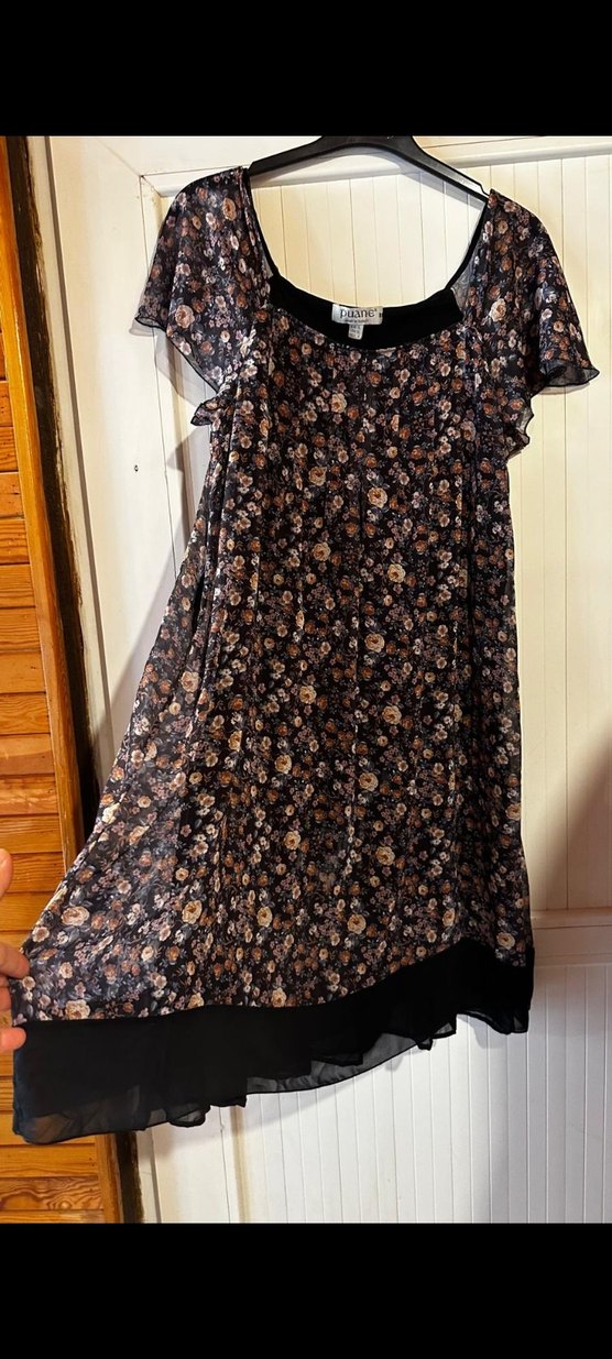 xl beden Kahverengi Bohem Midi Elbise şifon kendinden astarı var - Görsel 4