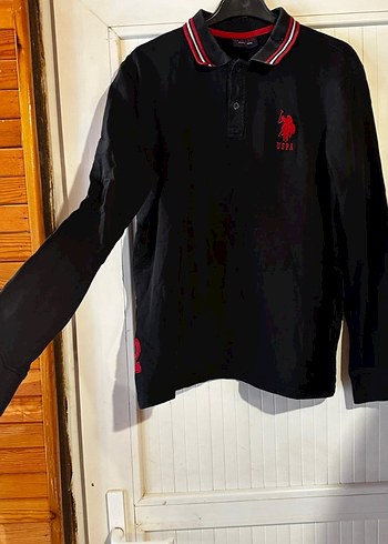 m beden polo  marka orjinal Erkek Siyah Uzun Kollu Polo Tişört - Görsel 4