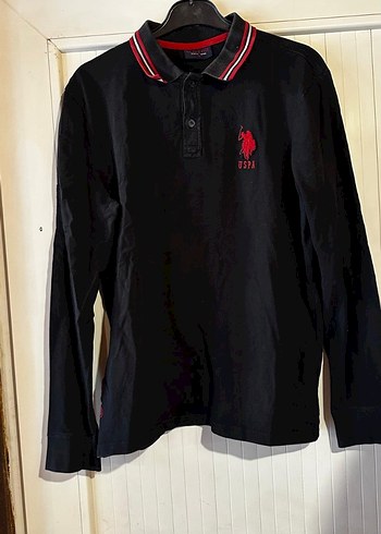 m beden polo  marka orjinal Erkek Siyah Uzun Kollu Polo Tişört - Görsel 2