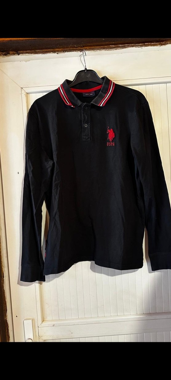 m beden polo  marka orjinal Erkek Siyah Uzun Kollu Polo Tişört - Görsel 2