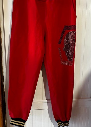 xl beden Kırmızı Rahat Kesim Kadın Eşofman Takımı - Görsel 3