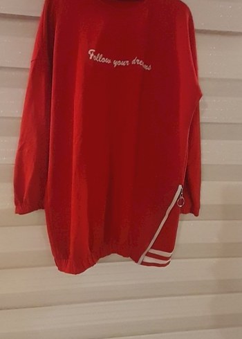 xl beden Kırmızı Rahat Kesim Kadın Eşofman Takımı - Görsel 4