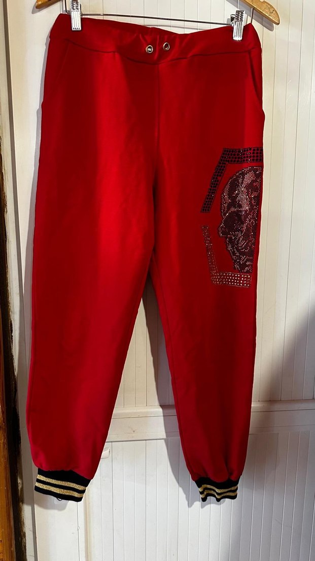 xl beden Kırmızı Rahat Kesim Kadın Eşofman Takımı - Görsel 3