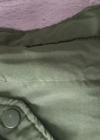 Düğmeli Haki kız Çocuk Kaban - Görsel 5