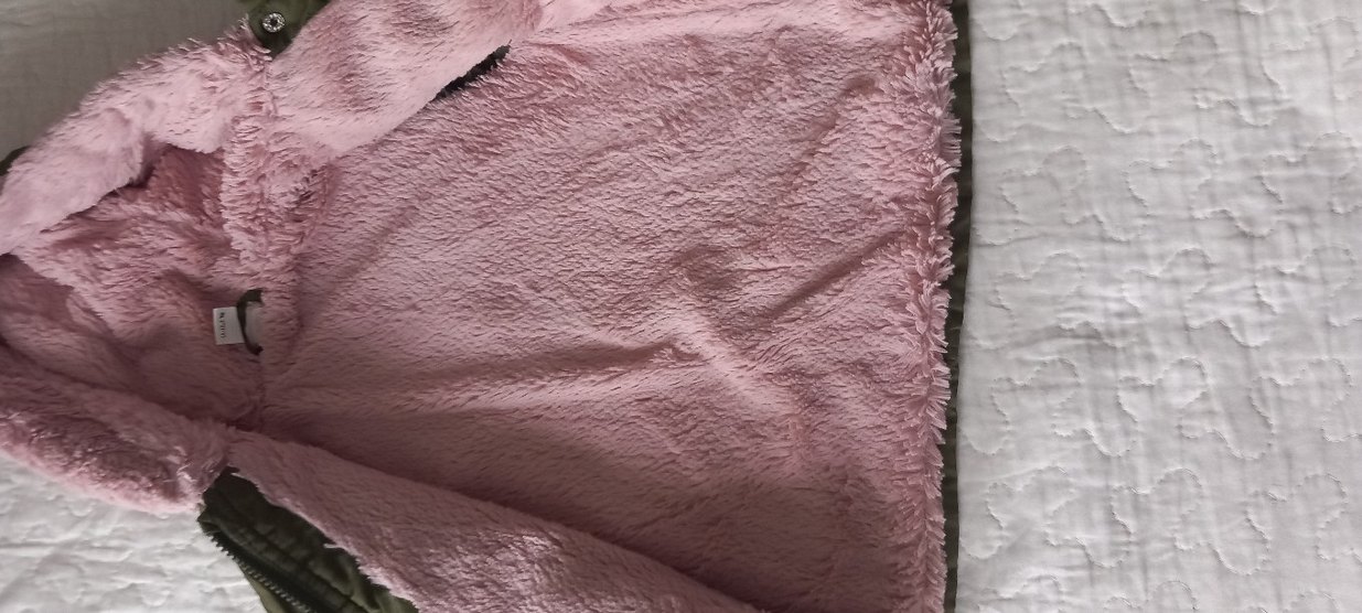 Düğmeli Haki kız Çocuk Kaban - Görsel 2