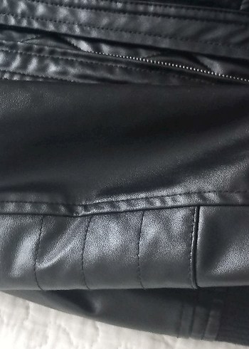 Siyah Deri Biker Ceket - Görsel 2