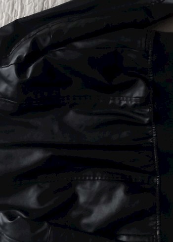 Siyah Deri Biker Ceket - Görsel 4