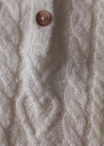 kız çocuk Beyaz Örgü Triko Kazak - Görsel 3