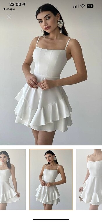 Beyaz Prenses Model Mini Elbise