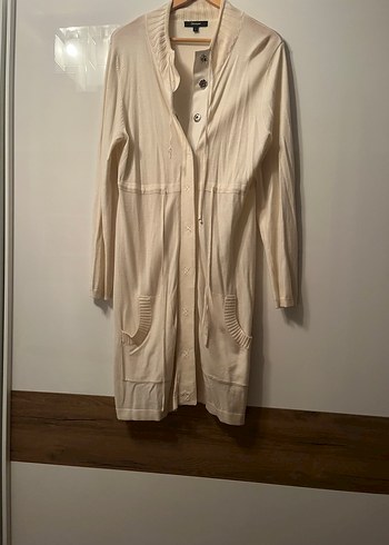 Bej Uzun Düğmeli Hamile Kaban - Görsel 4