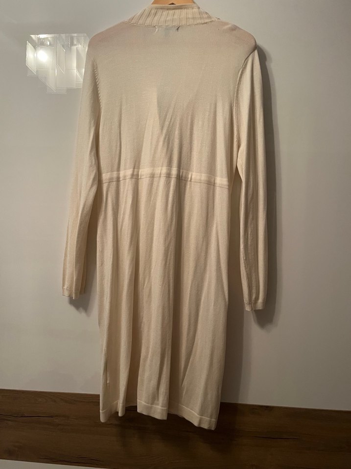 Bej Uzun Düğmeli Hamile Kaban - Görsel 5