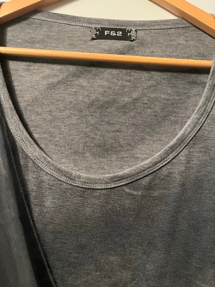 Gri şifon detaylı bluz - Görsel 4