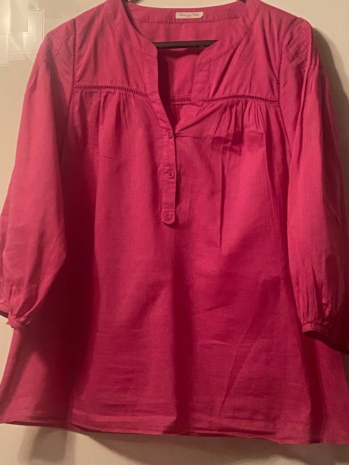 Pembe Bohem Uzun Kollu Keten Kadın Gömlek - Görsel 2