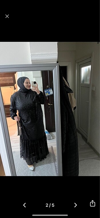 Alvina Payetli büyük beden abiye