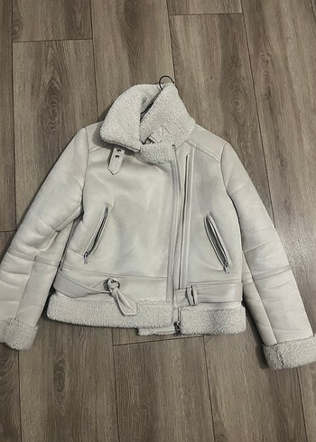 Bej Süet Kadın Kürklü Kısa Ceket - Görsel 3