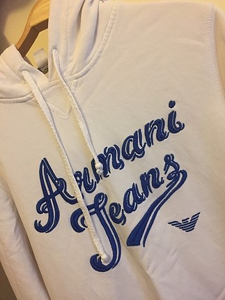 Armani Jeans Beyaz kapüşonlu sweatshirt