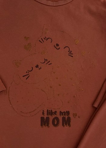 Kız Çocuk Kahverengi Fırfırlı Uzun Kollu Tişört - Görsel 2