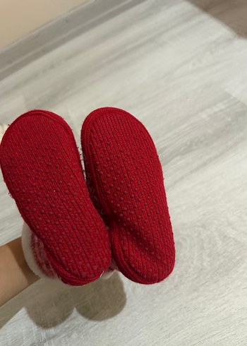 Kız Çocuk Kırmızı Nakışlı Sıcak Ev Terliği - Görsel 4