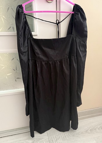 Siyah Drapeli Straplez Mini Elbise