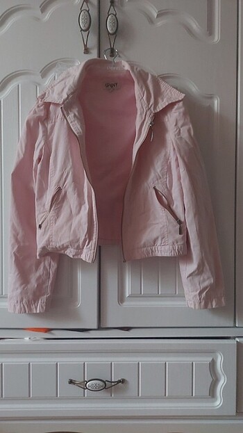 Pembe fermuarlı ceket 