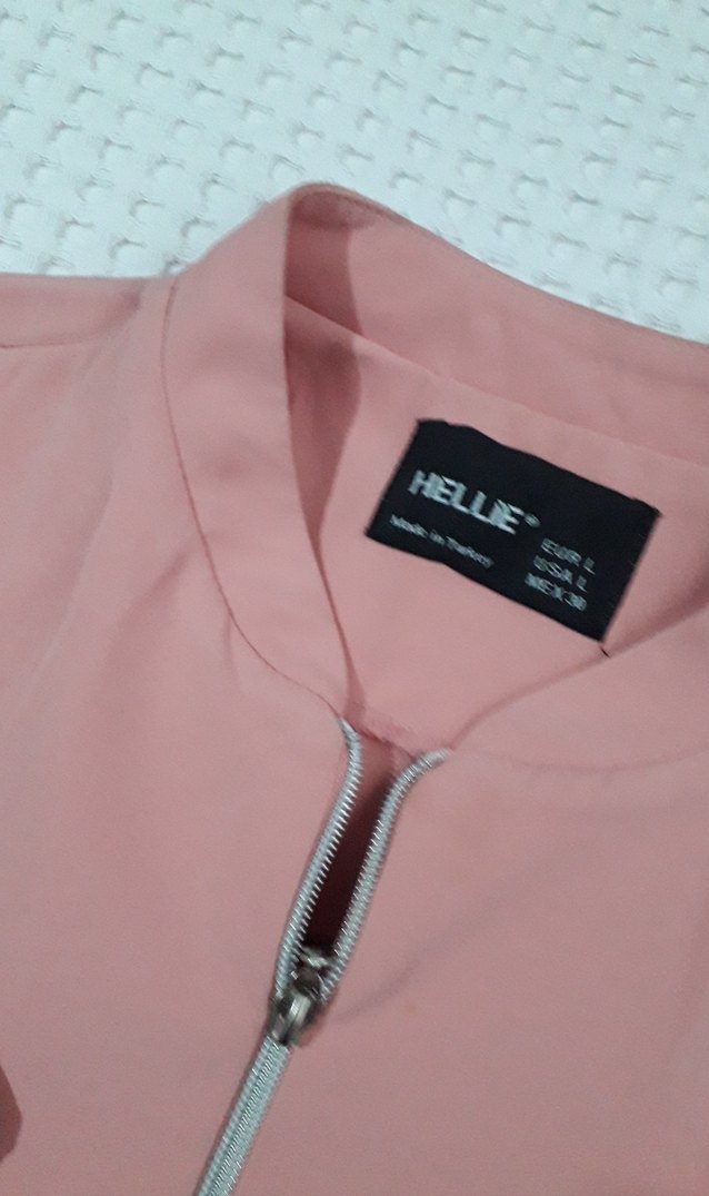 Pembe Fermuarlı Rahat Kesim Kadın Ceket - Görsel 2