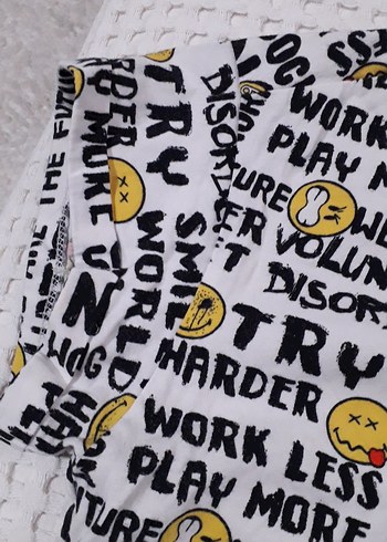 Beyaz Baskılı Kız Tişörtü, Kısa Kollu, Salaş - Görsel 5