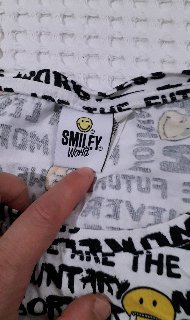 Beyaz Baskılı Kız Tişörtü, Kısa Kollu, Salaş - Görsel 3