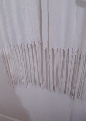 Beyaz Uzun saçak li yelek - Görsel 5