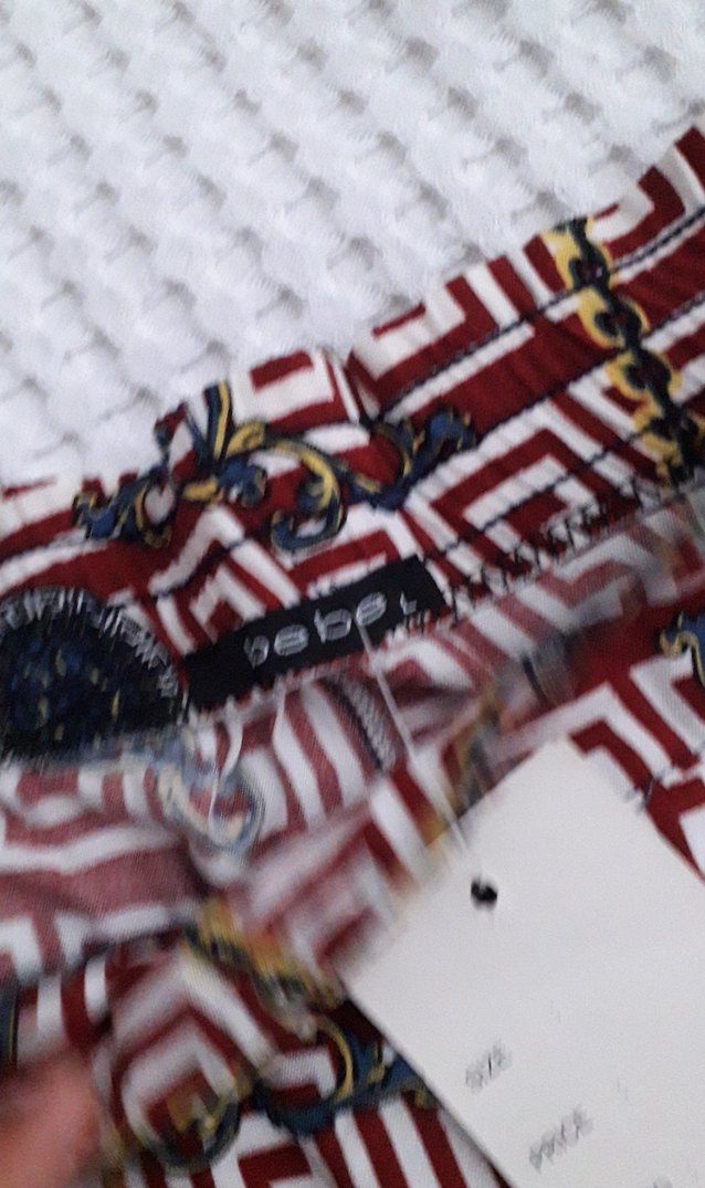 Bordo Desenli Bol Kesim Kumaş Kadın Pantolon - Görsel 3