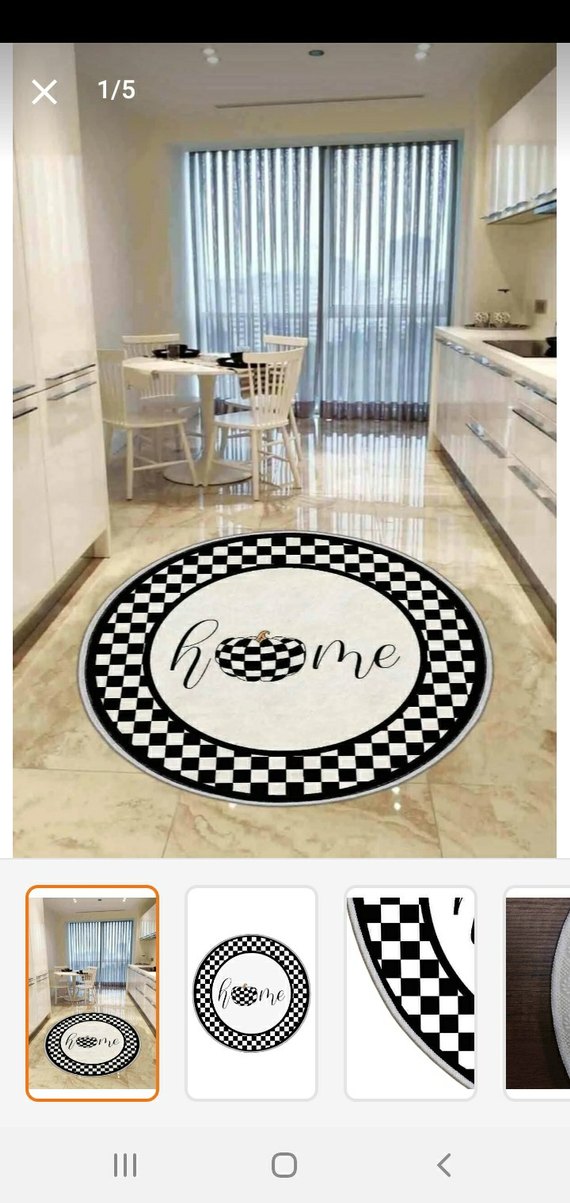 Gri Beyaz Kareli Modern mutfak halisi - Görsel 5