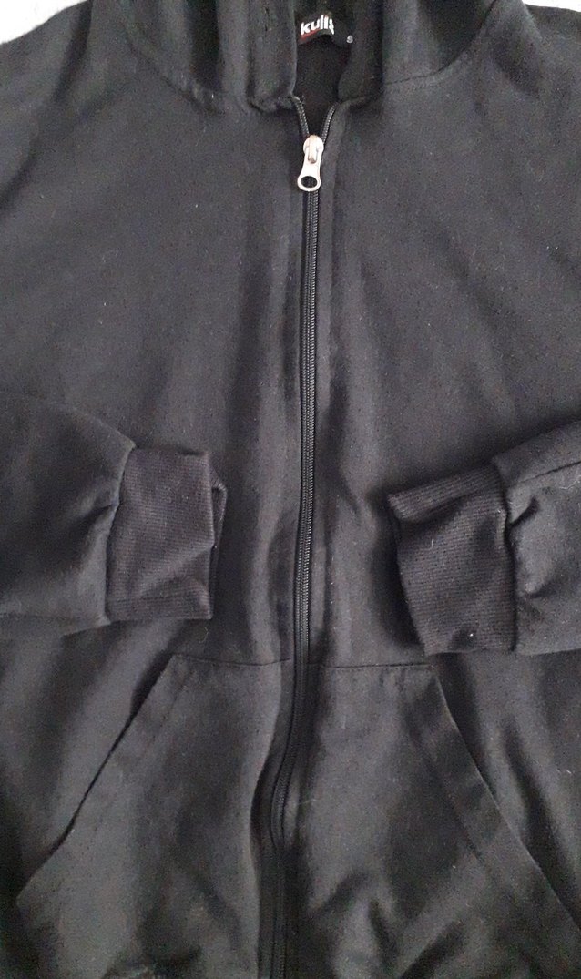 Siyah Fermuarlı Kapüşonlu çoçuk  Sweatshirt - Görsel 4