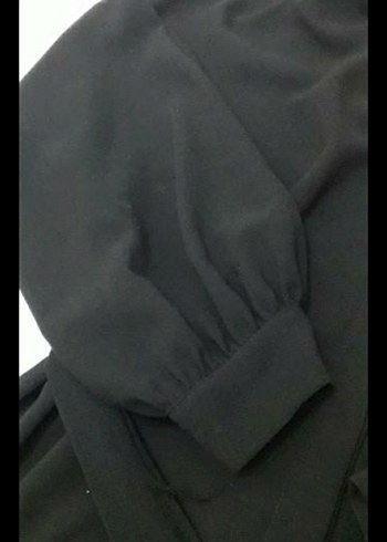 Siyah Balon Kollu Kemerli Ferace - Görsel 5