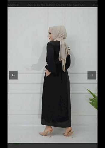 Siyah Balon Kollu Kemerli Ferace - Görsel 3