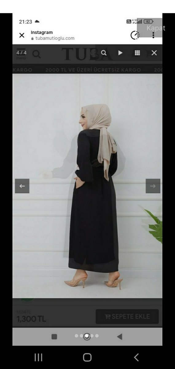 Siyah Balon Kollu Kemerli Ferace - Görsel 3