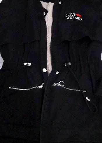 Kürklü Siyah Kadın Kışlık Mont - Görsel 5