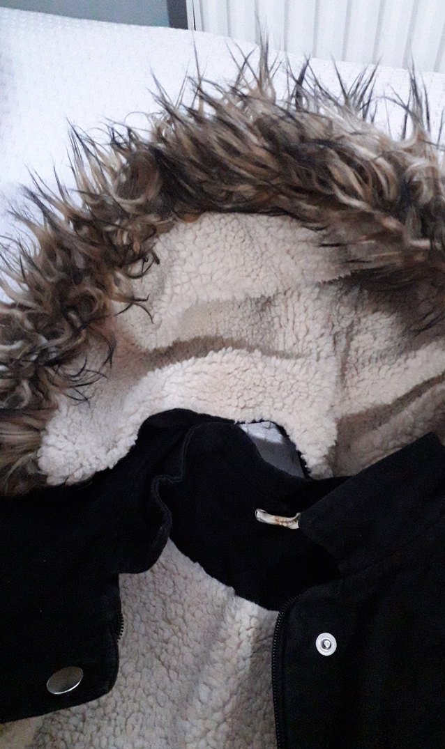 Kürklü Siyah Kadın Kışlık Mont - Görsel 4