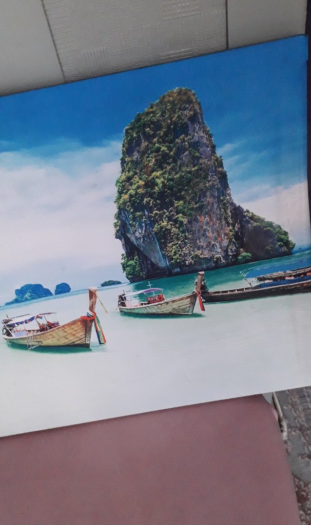 Renkli Deniz ve Kayalık Manzaralı Tablo - Görsel 2