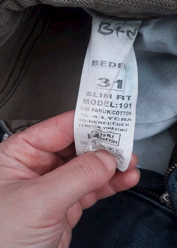 31 Beden Gri erkek Kot Pantolon