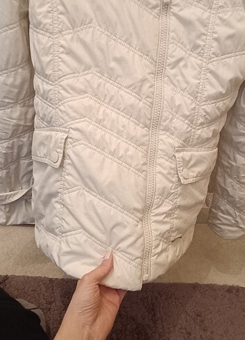 m Beden beyaz Renk Nautica Krem Puffer Mont Ceket