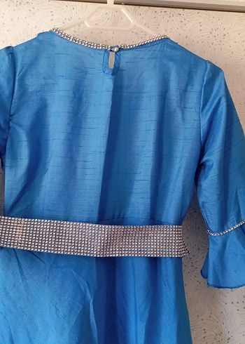 Uzun Mavi Drapeli özel dikim elbise - Görsel 5