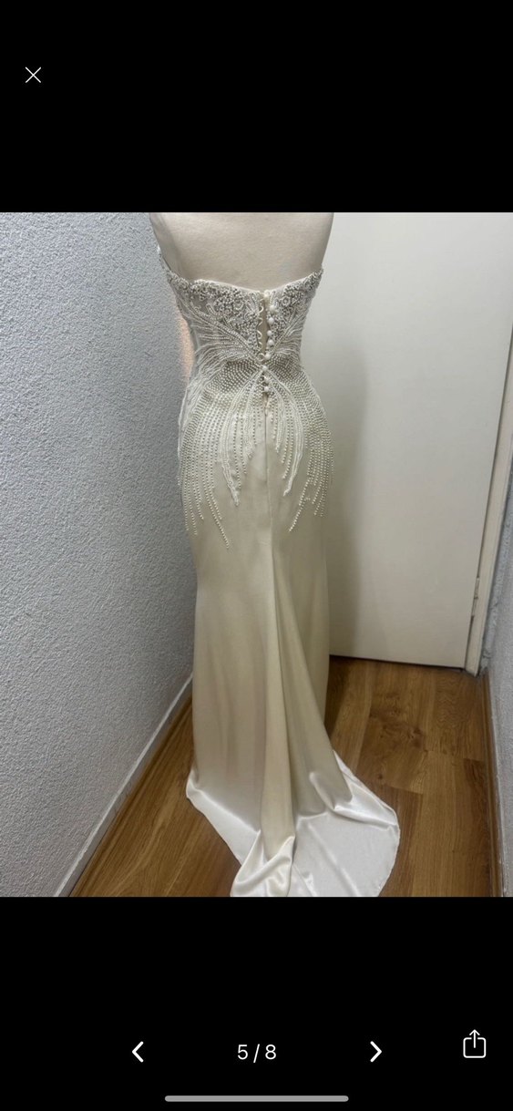 İnci İşlemeli Straplez Denizkızı Gelinlik - Görsel 5