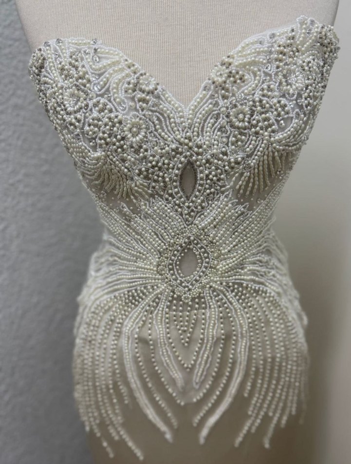 İnci İşlemeli Straplez Denizkızı Gelinlik - Görsel 2