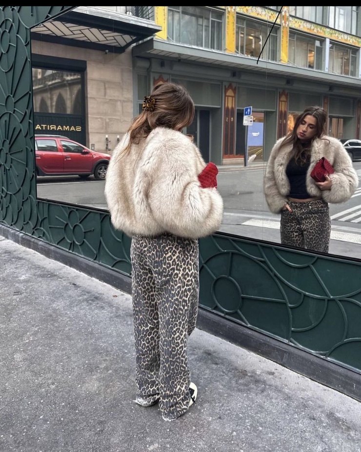 Bej Kadın Suni Kürk Midi Ceket - Görsel 3