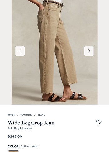 Polo Ralph Lauren Bej Geniş Paça Crop Jean - Görsel 4