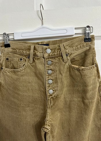 Polo Ralph Lauren Bej Geniş Paça Crop Jean - Görsel 8
