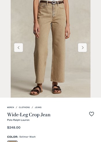 Polo Ralph Lauren Bej Geniş Paça Crop Jean - Görsel 3