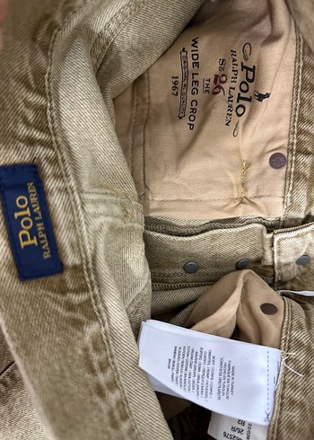 Polo Ralph Lauren Bej Geniş Paça Crop Jean - Görsel 12