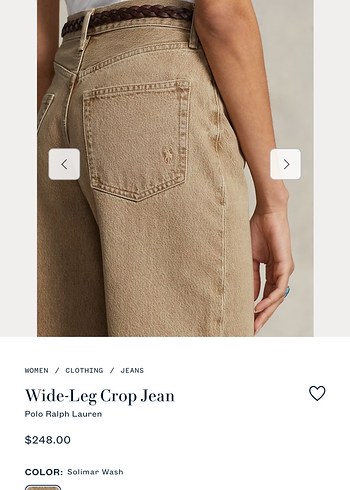 Polo Ralph Lauren Bej Geniş Paça Crop Jean - Görsel 6