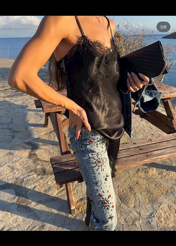 Zara taşlı jean - Görsel 3