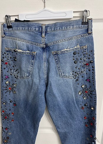 Zara taşlı jean - Görsel 7